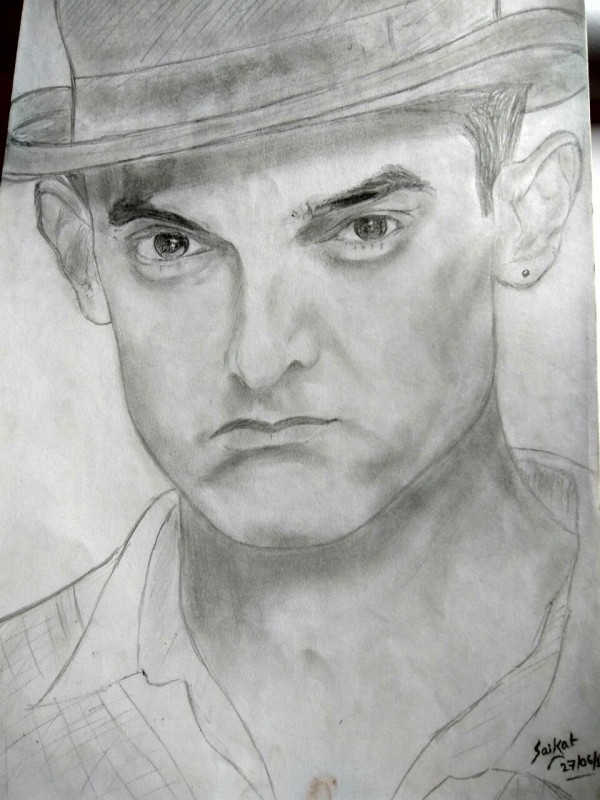 Pencil Sketch Of Aamir Khan - DesiPainters.com