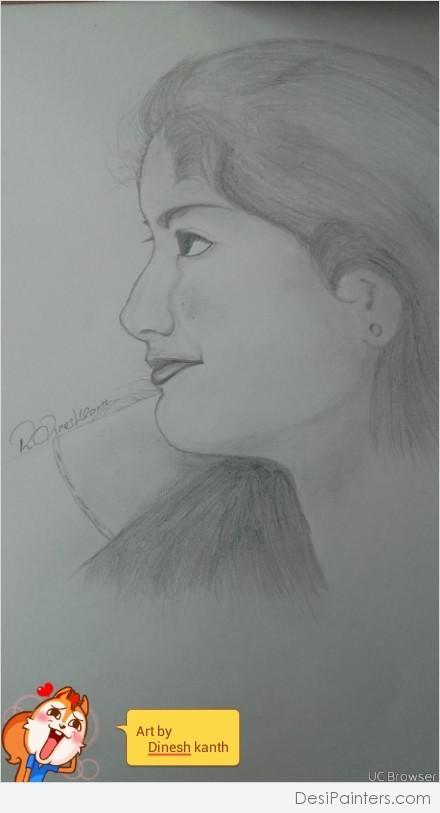 Pencil Drawing Of Actress Sai Pallavi