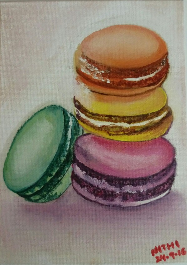 Oil Painting Of Macaroons By Nithi Nishipadma