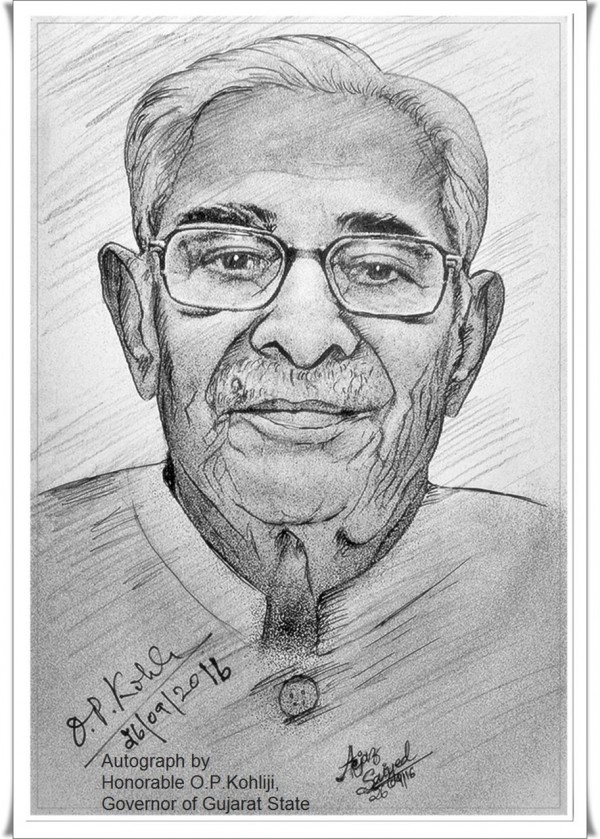 Mixed Painting Of Dr. Om Prakash Kohli - DesiPainters.com