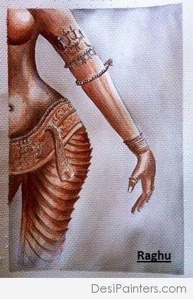 Acryl Painting Of Dancer By Raghu - DesiPainters.com