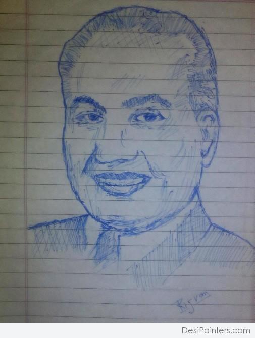 Mohammad Rafi Sahab Sketch By Rijvan - DesiPainters.com