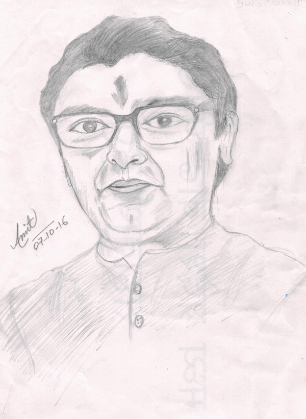 Pencil Sketch Of Raj Thakrey