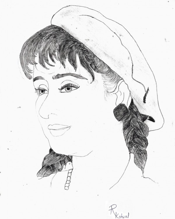 Stunning Pencil Sketch Of Manisha Koirala - DesiPainters.com