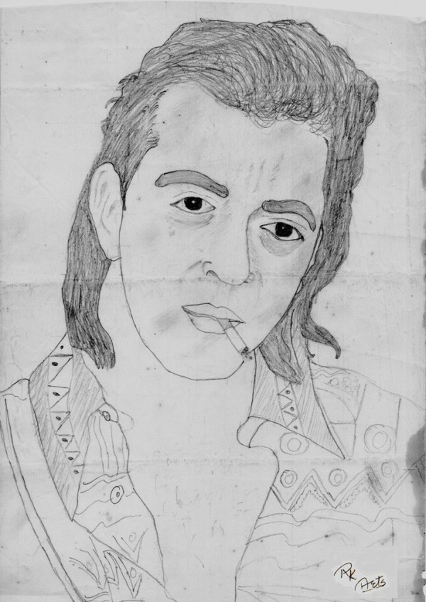 Pencil Sketch Of Sanjay Dutt - DesiPainters.com