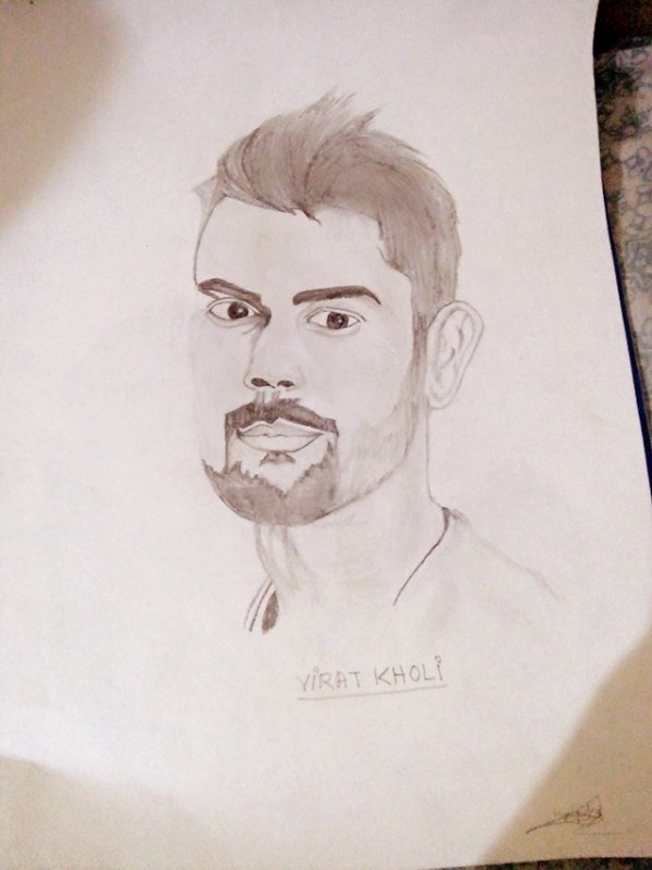 Oil Painting Of Virat Kohli