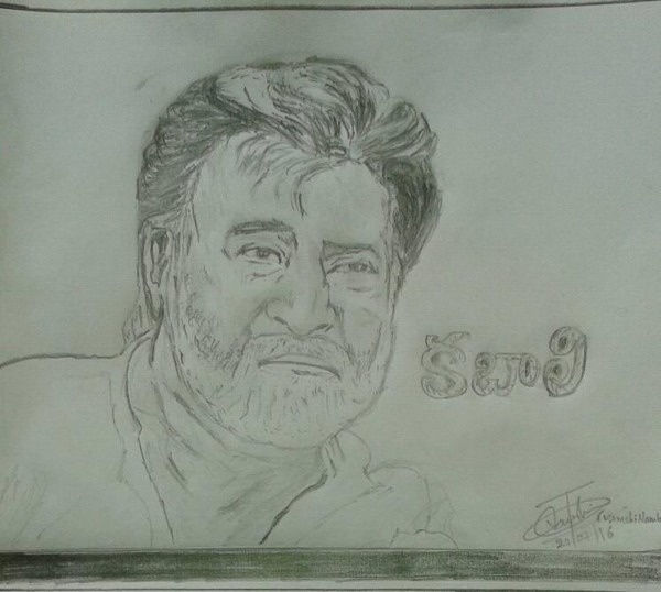 Pencil Sketch Of Rajnikanth In Kabali - DesiPainters.com