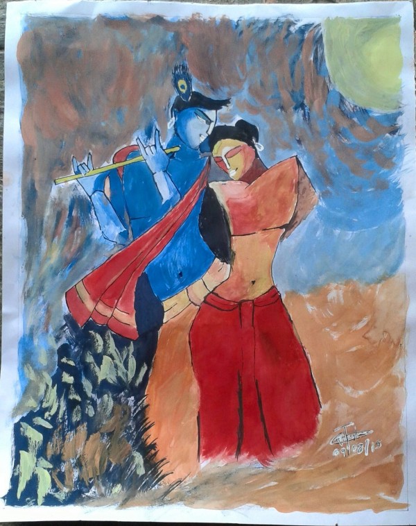 Pencil Sketch Of Radhakrishna