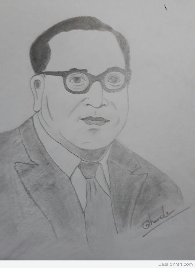 B. R. Ambedkar Pencil Sketch - Desi Comments
