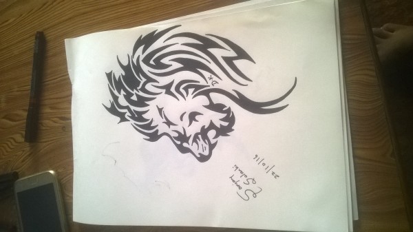 Ink Painting Of Tribal Lion