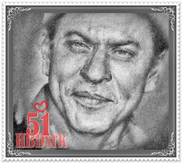 Mixed Painting Of Shah Rukh Khan