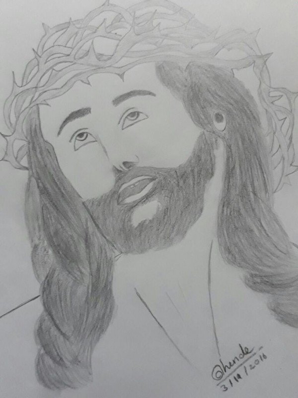 Pencil Sketch Of Jesus Christ - DesiPainters.com