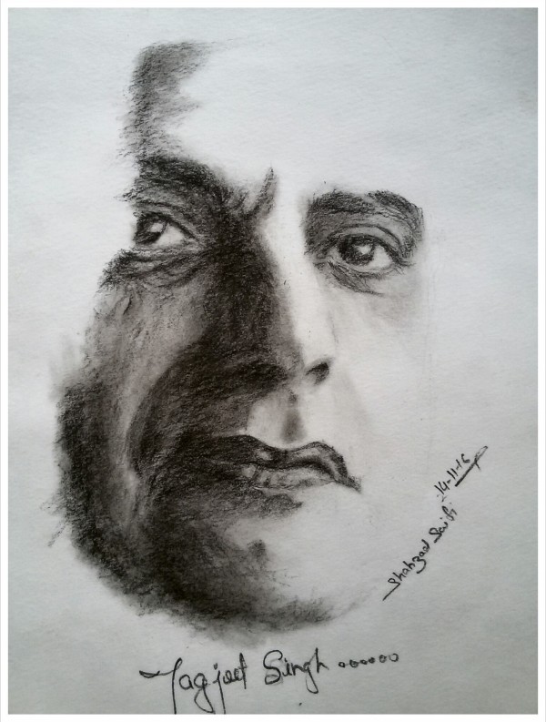 Pencil Sketch Of Legend Jagjeet Singh - DesiPainters.com