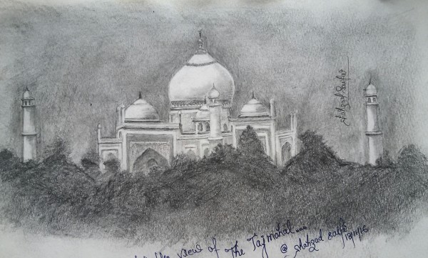 Stunning Pencil Sketch Of Taj Mahal - DesiPainters.com