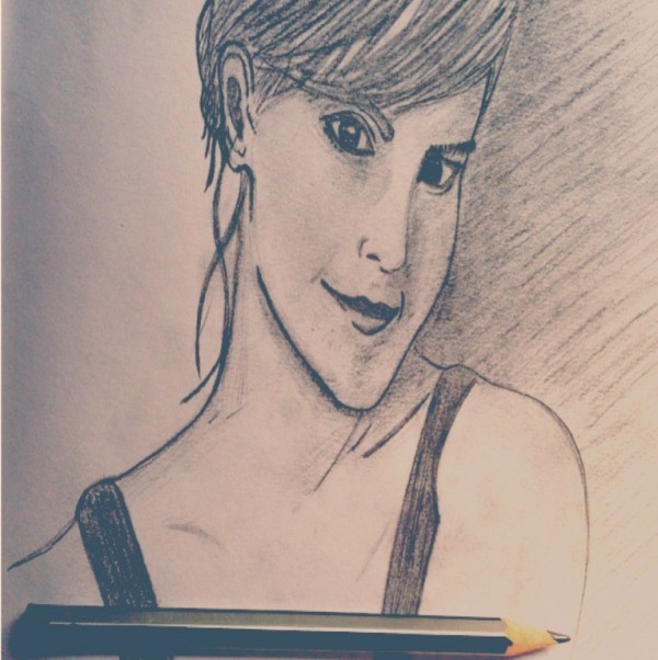 Pencil Sketch Of Emma Watson - DesiPainters.com