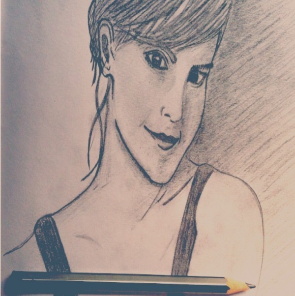 Pencil Sketch Of Emma Watson - DesiPainters.com