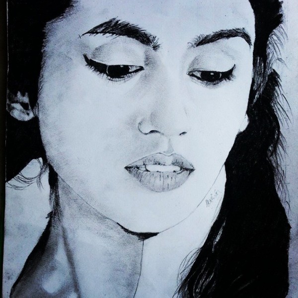 Charcoal Art Of Huma Qureshi