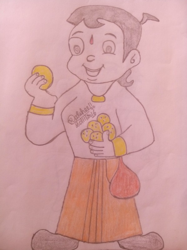 Pencil Sketch Of Chhota Bheem - DesiPainters.com