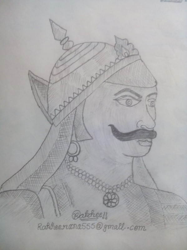 Pencil Sketch Of Maharana Partap