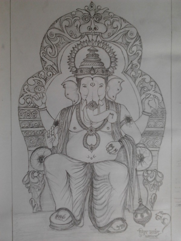 Pencil Sketch Of Lord Ganesha