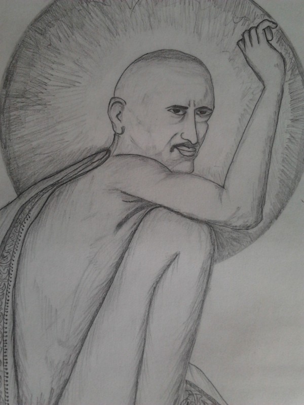 Pencil Sketch Of Shri Gajanan Maharaj - DesiPainters.com