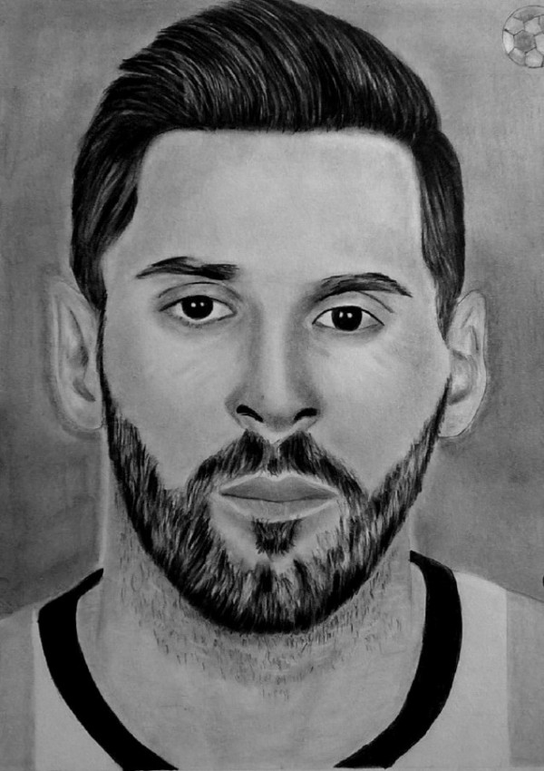 Awesome Pencil Sketch Of Lionel Messi - DesiPainters.com