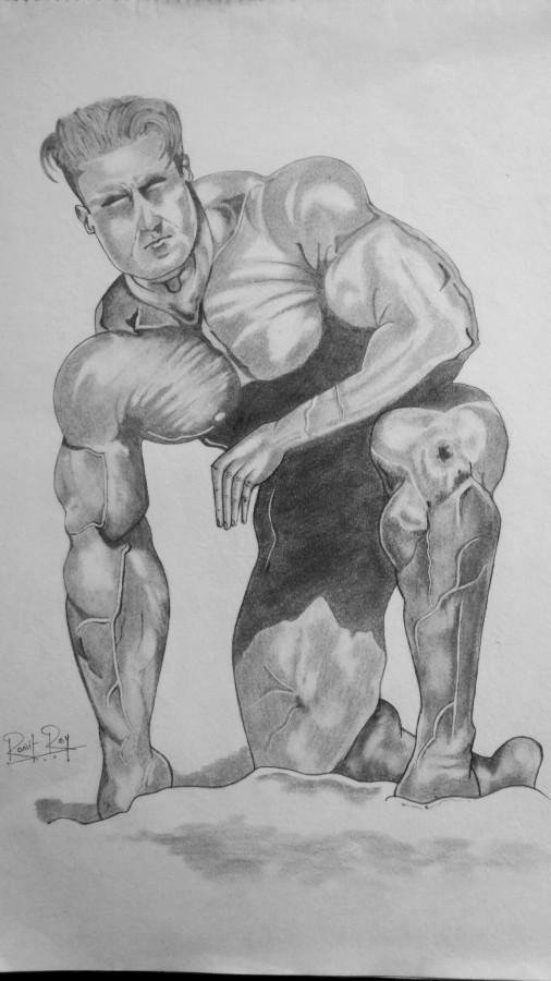 Pencil Sketch Of USA Bodybuilder Jay Cutler