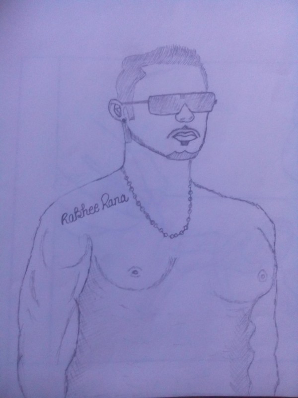 Pencil Sketch Of Yo Yo Honey Singh - DesiPainters.com