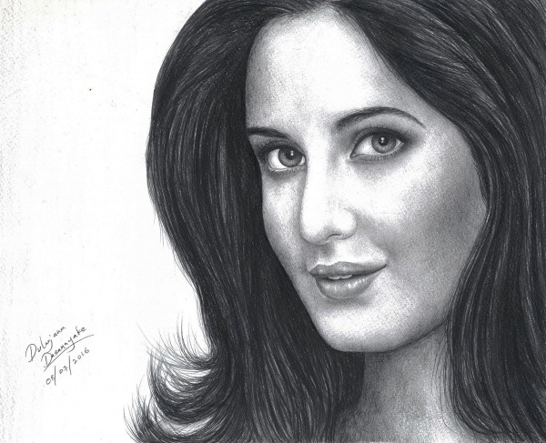 Pencil Sketch Of Katrina Kaif - DesiPainters.com