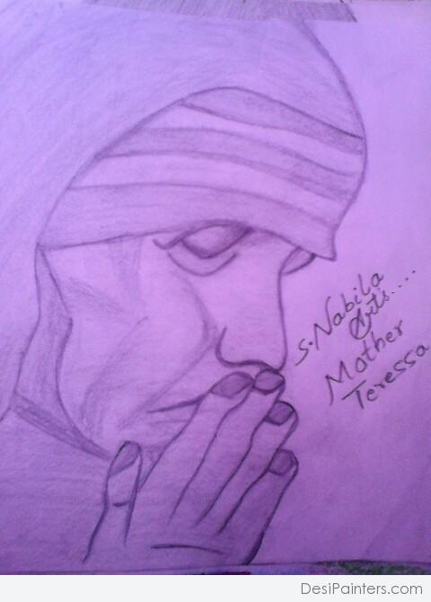 Pencil Sketch Of Mother Teresa