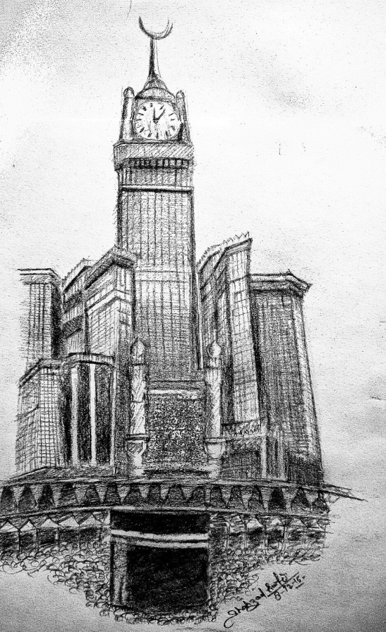 Pencil Sketch Of Holy Kaaba - DesiPainters.com