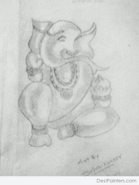 Pencil Sketch Of Lord Ganesha - DesiPainters.com