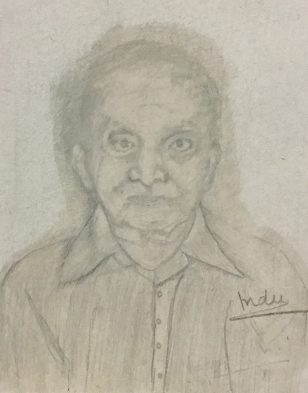 Pencil Sketch Of Late Shri Chandra Gupta