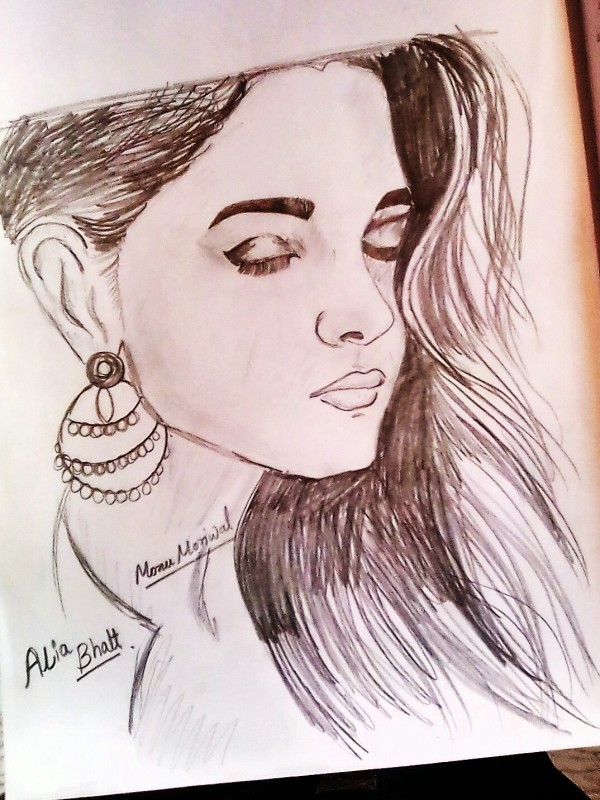 Pencil Sketch Of Aalia Bhatt
