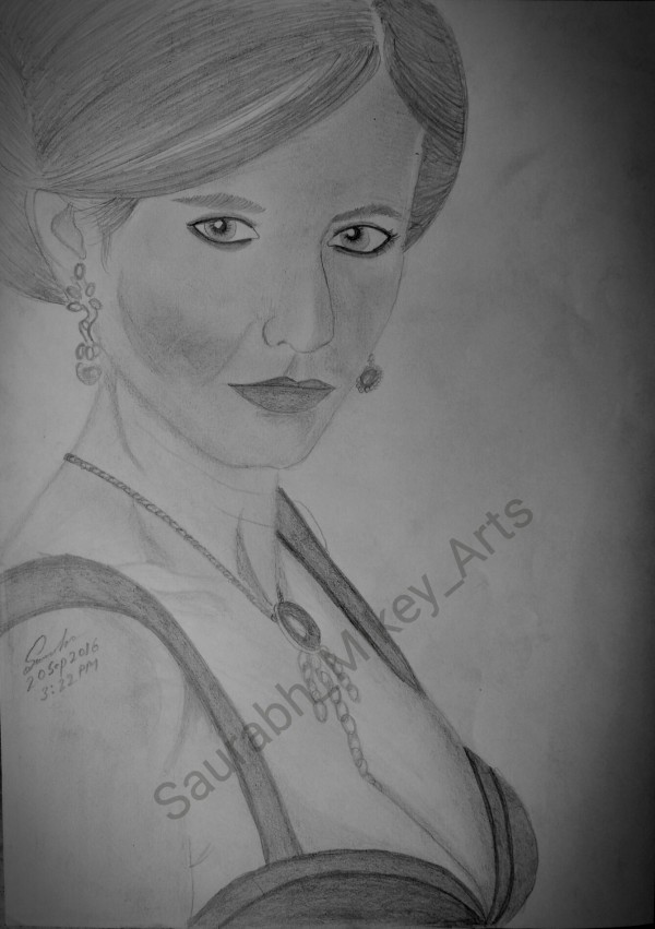 Pencil Sketch Of Eva Green - DesiPainters.com