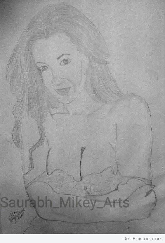 Pencil Sketch Of Jayden Jaymes - DesiPainters.com