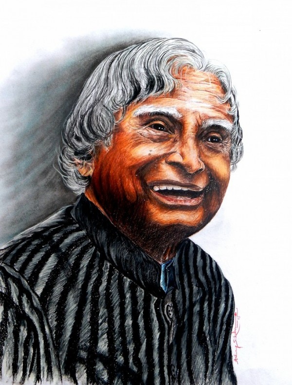 Pencil Color Sketch Of Dr. APJ Abdul Kalam - DesiPainters.com