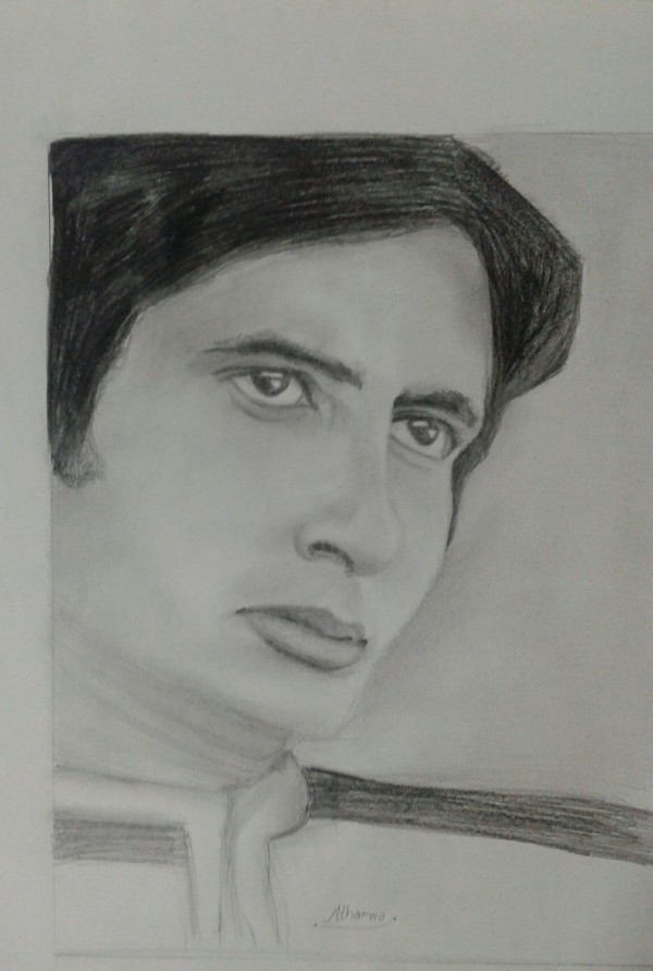 Pencil Sketch Of Amitabh Bachhan - DesiPainters.com