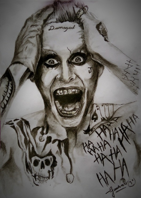 Pencil Sketch Of Jared Leto Sucide Squad - DesiPainters.com