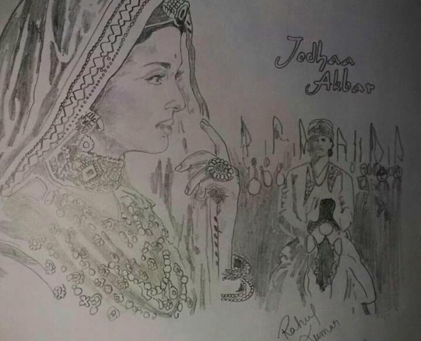 Pencil Sketch of Aishwarya Rai In Movie
