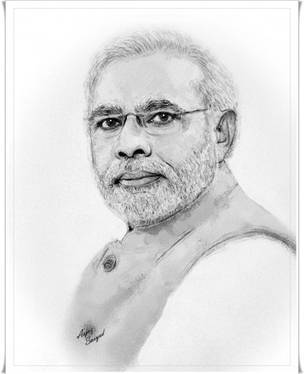 Mixed Paintings of Narendra Modi - DesiPainters.com
