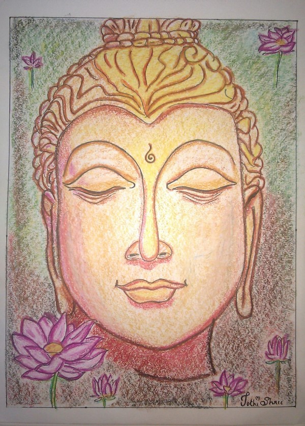 Pastel Painting of Gautam Buddha - DesiPainters.com