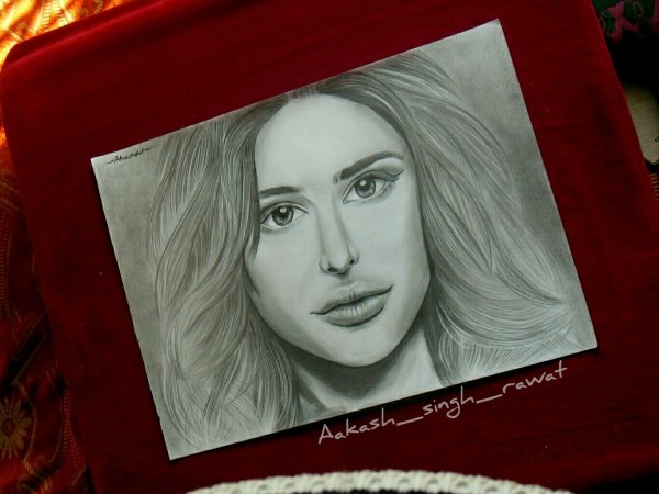 Pencil Sketch of Nargis Fakhri - DesiPainters.com