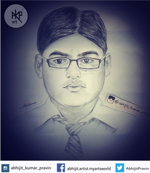 Pencil Sketch of Teacher By His Student - DesiPainters.com