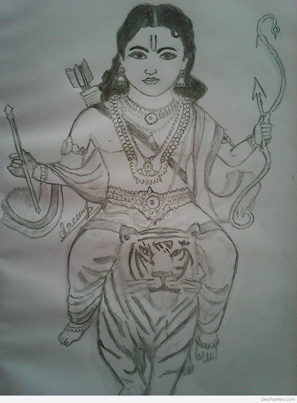 God ayyappa swami pencil drawing - YouTube