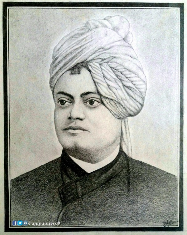 Pencil Sketch of Swami Vivekananda - DesiPainters.com