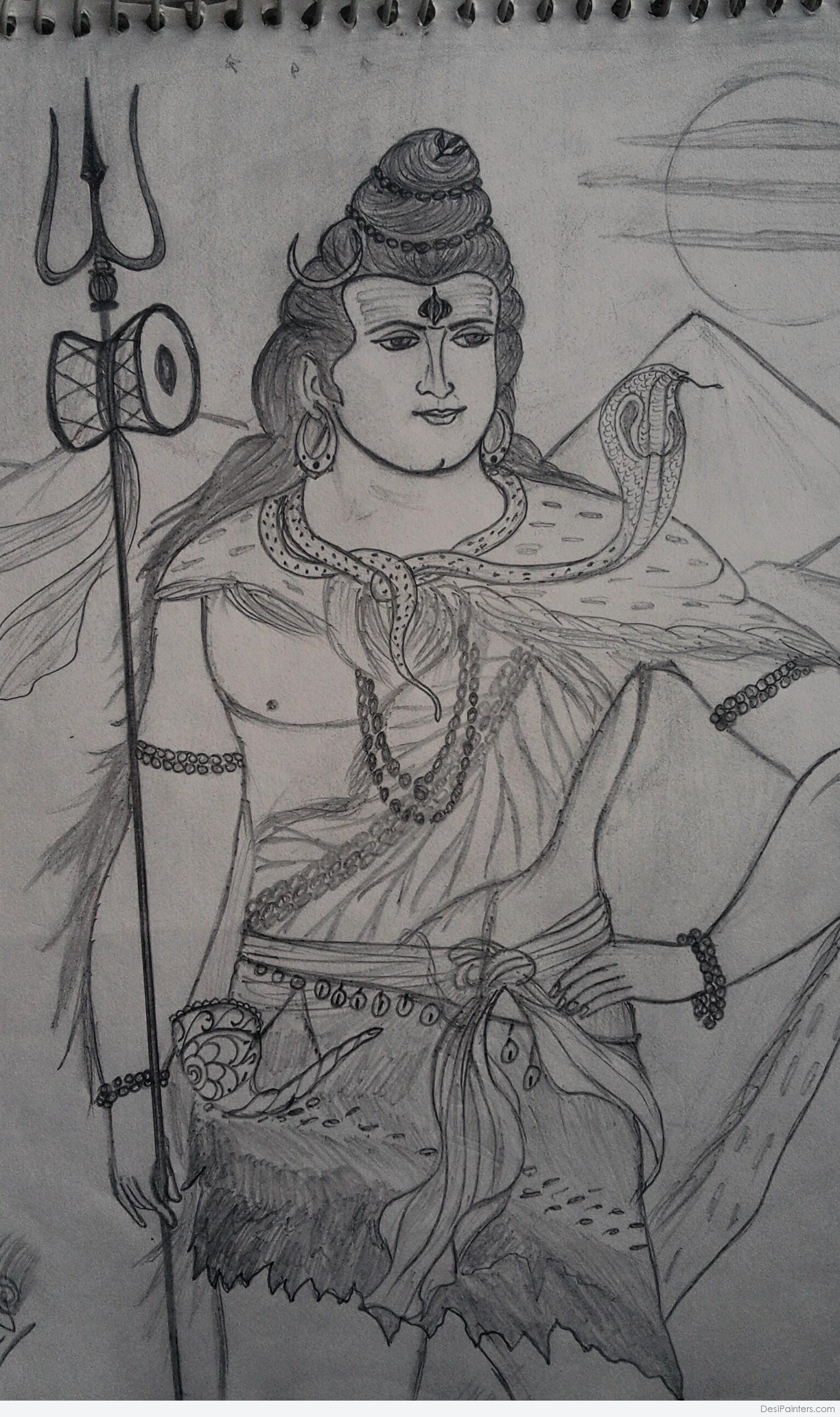 Lord Shiva - a pencil sketch 