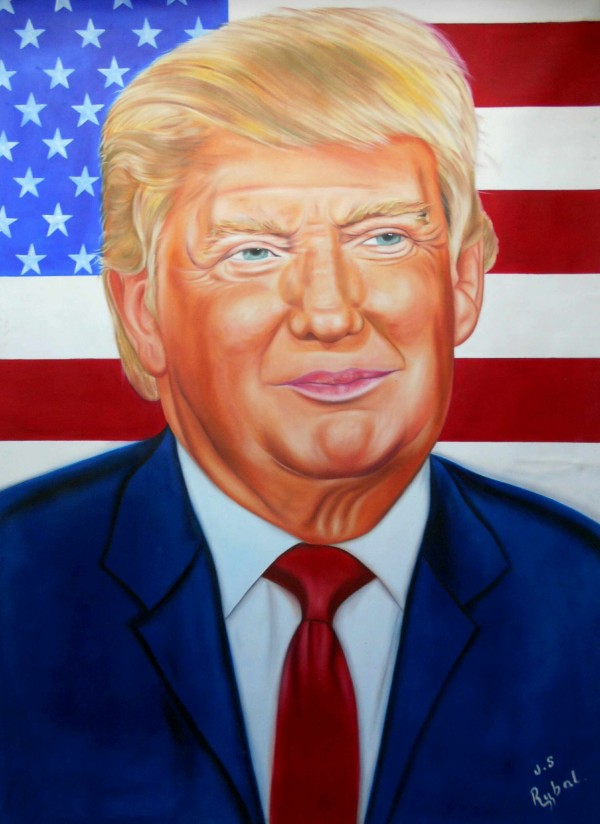 Oil Painting of US President Donald Trump