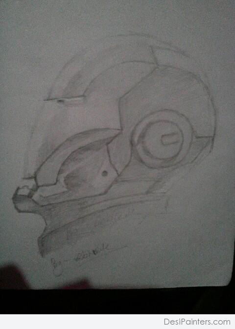 Pencil Sketch of Iron Man