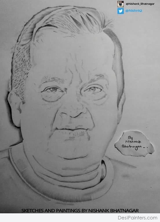 Pencil Sketch of Brahamanandam - DesiPainters.com